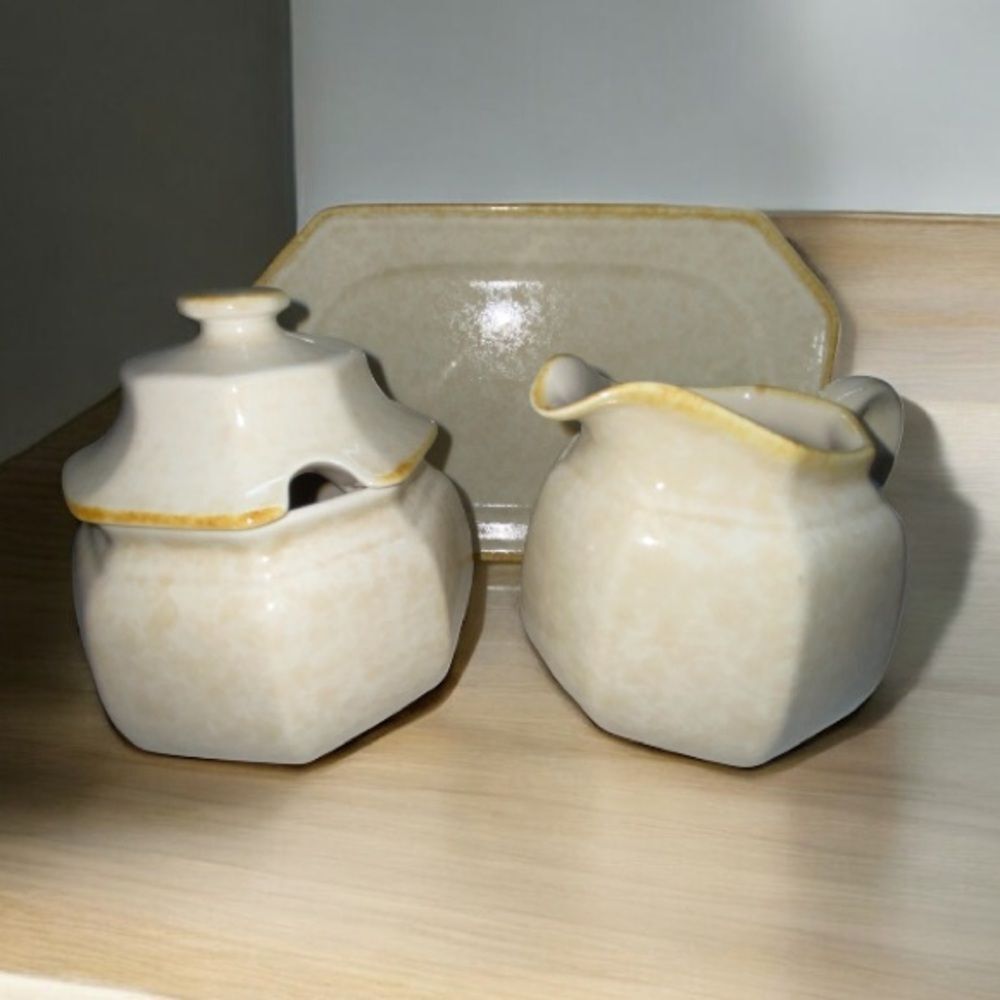 *1A Mikasa Romantics sugar bowl and creamer set includes tray 1980 - Picture 6 of 9